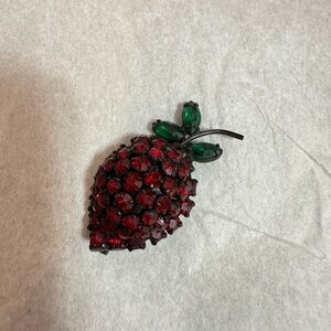 Red and Green Strawberry Brooch